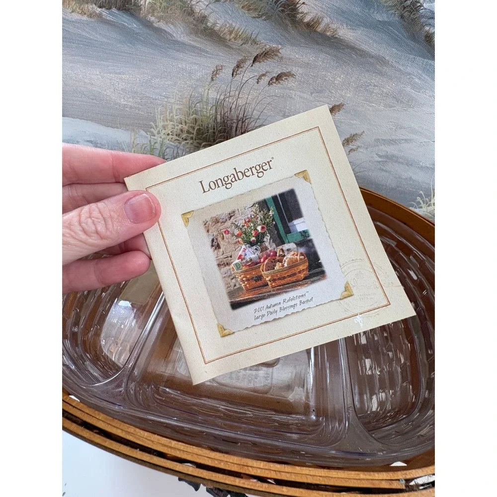 Longaberger 2001 Autumn Reflections Large Daily Blessings Basket with Protector
